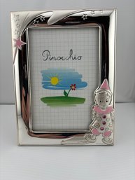 Sterling Silver Enameled Jeweled Baby Frame