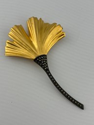 Judith Jack Vintage Large Ginkgo Leaf Brooch Pin