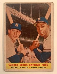 1958 Topps Mickey Mantle-Hank Aaron #418.