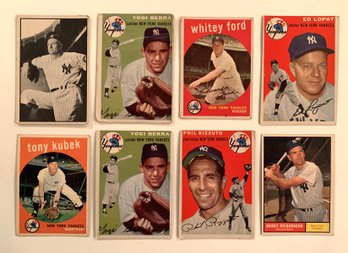 List Of 8 Topps N.Y. Yankee Cards.