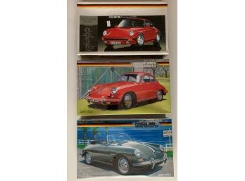 3 Fujimi 1/24 Porsche Models - 1985 911 Carrera, 356C, And 356A Convertible