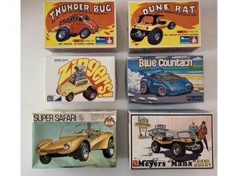 Lot Of 6 Mixed Dune Buggy And Character Models - Open Boxes - Contents Appear Complete