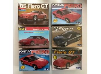 6-piece Mixed Lot 1/24 And 1/25 Pontiac Fieros In Factory Sealed Boxes