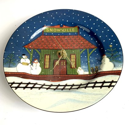 Vintage Ceramic Snowville Santa Clock. - Working   (JA6)