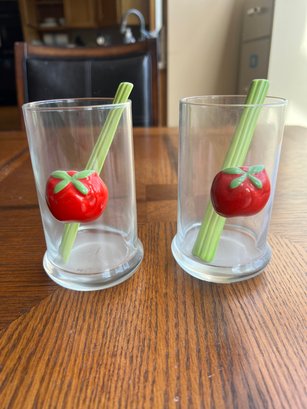 Dv1-1 Pair Of Bloody Mary Glasses Dusty