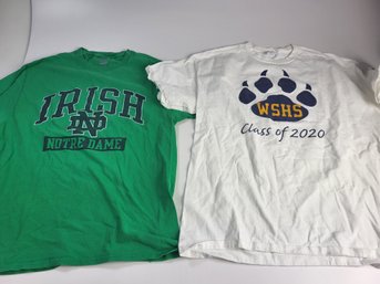 A-29-3 Two T-Shirts Notre Dame & West Seattle High School Large