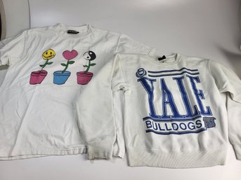 A-29-7 Vintage Yale Bulldogs Sweatshirt & Joe Boxer XL Gurlfriend Tshirt