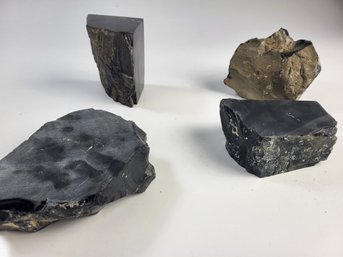 A-32 Lot Of 4 Obsidian / Purple Obsidian / Some Rough Sides - Some Smooth 3-5 Pounds Each