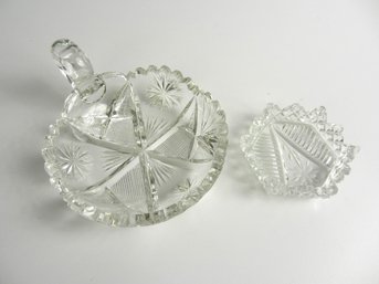 Vintage 2 Glass Pin Trays  (A-11)