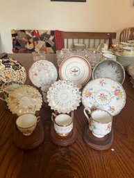 A2 Set Of Six Decorative Cups And Saucers With Stands Mintons