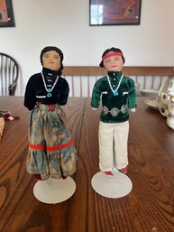 A3 Vintage Navajo Doll Couple With Stands