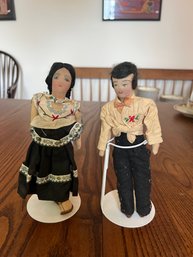 A3 Pair Of Ethnic Dolls Peru? Central America?