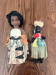 A5 African Doll Dressed In Tapa Cloth Haiti Folk Art Doll