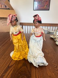 A5 Pair Of Vintage African American Folk Art Dolls