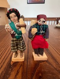 A5 Pair Of Vintage Folk Art Dolls Central American