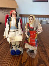 A5 Pair Of Folk Art Dolls From Greece