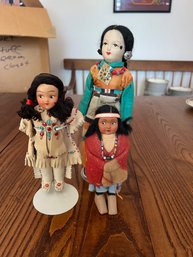 A5 Trio Of Native American Dolls