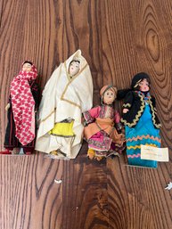 A5 Lot Of 4 Middle Eastern Folk Art Dolls