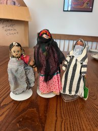 A5 Trio Of Veiled Lady Dolls Africa India Middle East