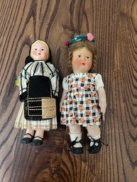 A6 Pair Of Vintage Dolls Seliste Pata And Young Girl