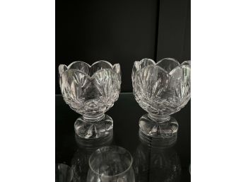 Pair Of Waterford Votive Holders / Small Dishes