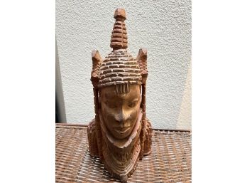 Carved Hardwood Shiva Head - Heavy