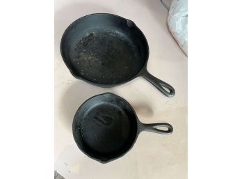 Pair Of Cast Iron Skillets - USA