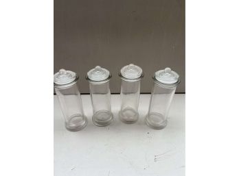 Set Of 4 Anne's House Glass Apothecary Jars With Lid