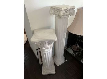 2 Large Plaster Greek Columns / Plinths