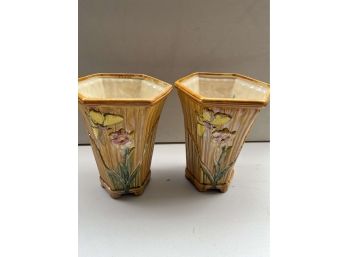 Pair Of Majolica Vases