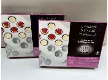 2 Chicago Metallic 12 Cup Mini Cheesecake Pans