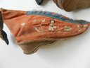 Vintage Chinese Embroidered Lotus Foot Shoes  Figure With Bird On Nest  (DP89)