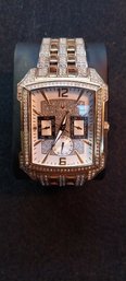 Men's Bulova Watch Gold Tone With Swarvoski Crystals (E-P3)