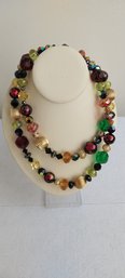 Double Strand Swarovski Beaded Crystal Necklace (C-24)