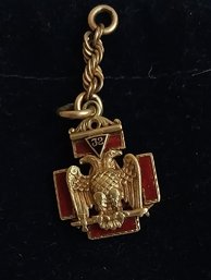 Antique 14K Yellow Golf Freemason Scottish Rite Fob (T-18)