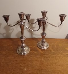 Pair Of Gorham Candelabras YC3020 Vintage Silver (E50)