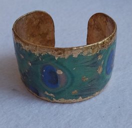 Evocateur Peacock Gold Cuff Bracelet (E3)