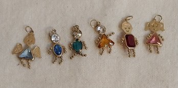 (6) 14K Gold Birthstone Children Charms (ED11)