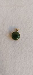 Jade And 14K Gold Pendant (E-7)