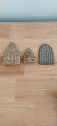 (3) Antique Tibetan Carved Clay Buddha Tablets (P-148)