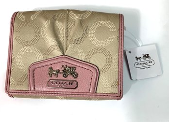 Coach Wallet Light Khaki Rose Mad Dotted BN Unused   (DE44)