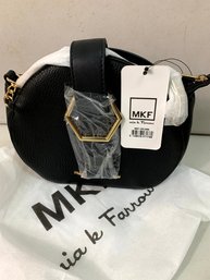 MKF Mia K Farrow Black Pebble Vegan Leather Melly Crossbody Bag  BNWT   (DE46)