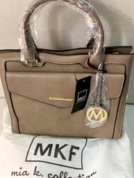 MKF Mia K Farrow Coffee Alyssa Satchel  BNWT   (DE53)