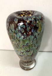 Art Glass Studio Vase With Pontil And Inscription To Previous Owners    (DE59)