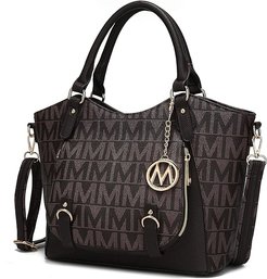 Mia K Collection Vegan Leather Fula Logo Satchel (EE55 B6)