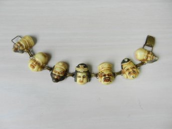 Vintage 7 Gods Of Good Fortune Celluloid Bracelet   (DE45)