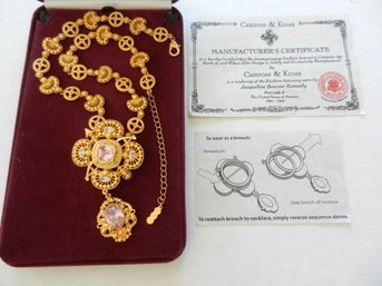 Vintage Camrose & Kross Necklace JBK Jaqueline Kennedy In Box With Leaflet  (DLt10)