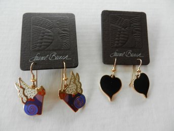 Vintage 2 Pairs Laurel Burch Earrings  Cat Goddess And Another  (DE53)