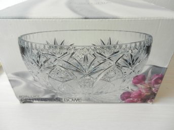 Vintage Fostoria Royal Lace Lead Crystal Centerpiece Bowl In Box   (DL26)