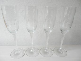 Vintage 4 Schott Zwiesel Crystal Champagne Flutes  (DL63)